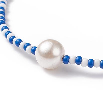 3 pcs 3 ensemble de colliers de perles de coquillage et de graines de verre pour femmes