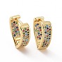 Разноцветные серьги-кольца с кубическим цирконием, латунные украшения для женщин