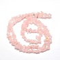 Rosa natural de chips de cuarzo hebras de cuentas, 5~8x5~8 mm, agujero: 1 mm, alrededor de 31.5 pulgada