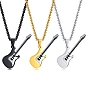 Stainless Steel Pendant Necklaces, Guitar