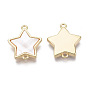 Brass Links, with Freshwater Shell, Nickel Free, Star