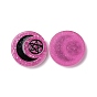 Resin Cabochons, with Glitter Powder, Flat Round with Moon & Pentagram Pattern