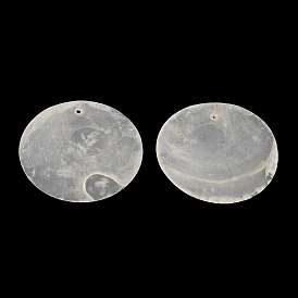 Plats ronds pendentifs shell capiz, 39~40x0.5~1mm, Trou: 1.5mm