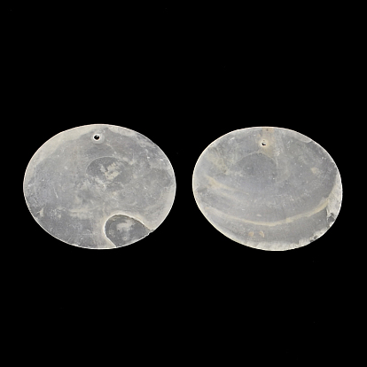 Flat Round Capiz Shell Pendants, 39~40x0.5~1mm, Hole: 1.5mm