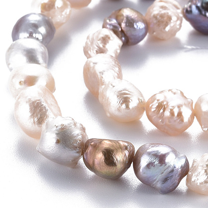 Natural Keshi Pearl Beads Strands, Cultured Freshwater Pearl, Potato