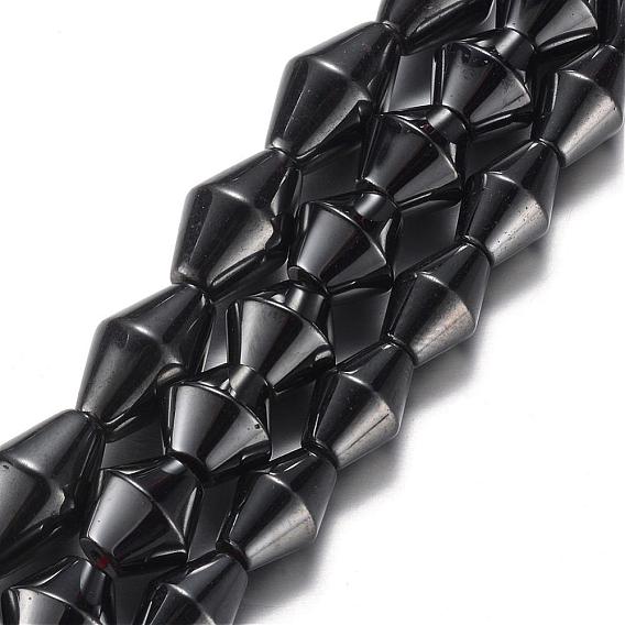 Magnetic Synthetic Hematite Bead Strands, Grade A, Bicone