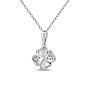SHEGRACE 925 Sterling Silver Pendant Necklace, with Micro Pave AAA Cubic Zirconia, Four Leaf Clover