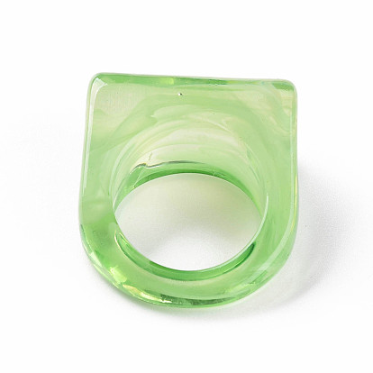 Transparent Acrylic Finger Rings, Imitation Gemstone Style