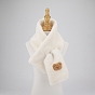 Bufanda de cuello ajustable para niños y niñas de piel sintética de conejo de poliéster, invierno otoño niños lindo oso collar bufanda