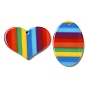 Colgantes de acrílico, Corazón de orgullo de color arcoíris y óvalo.