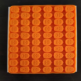 Halloween Food Grade Silicone Ice Molds Trays, with 60 Pumpkin-shaped Cavities, Reusable Bakeware Maker, for Fondant Baking Chocolate Candy Making