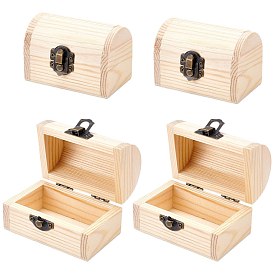 Boîte de rangement en pin, avec les accessoires en fer, arc