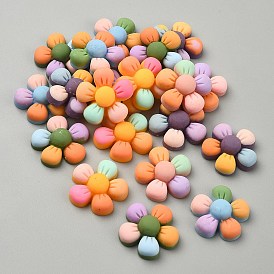 20Pcs 5 Colors Opaque Resin Cabochons, for Hair Accessories, Flower