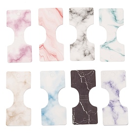 Cartes d'affichage de cravates de cheveux de papier, rectangle avec motif en marbre