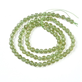 Perlas naturales peridoto hebras, facetados, rondo