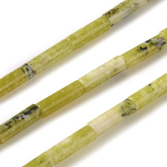 Brins de perles turquoise jaune naturel (jaspe), colonne