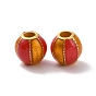 Alloy Beads, with Enamel, Rondelle, Matte Gold Color