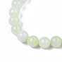 Nouveaux bracelets extensibles naturels en perles de jade, ronde