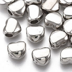 Placage de perles européennes en plastique ABS, Perles avec un grand trou   , cœur