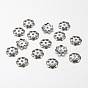 304 Stainless Steel Bead Caps, Multi-Petal, Flower, 6x6x1mm, Hole: 1mm
