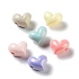 Opaque Acrylic Beads, Glitter Beads, Heart