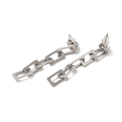 304 Boucles d'oreilles pendantes en chaîne en acier inoxydable pour femmes