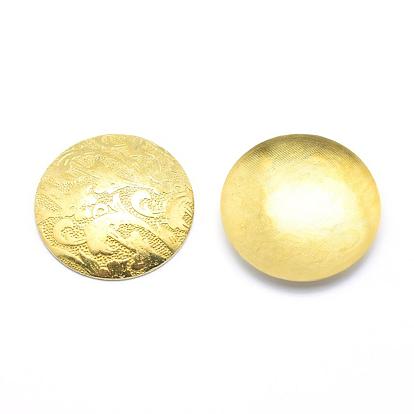 Cabochons de bronce, sin plomo, cadmio, níquel, plano y redondo con flor