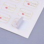 Pegatinas de sellado de San Valentín, etiquetas adhesivas de la imagen del paster, para el embalaje de regalo, rectángulo con palabra hecha a mano con amor