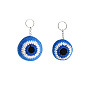 Cotton Crochet Evil Eye Keychains, with Alloy Rings, for Car Handbag Purse Craft Decoration