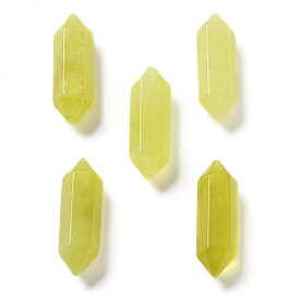 Perles pointues à double extrémité en jade naturel, sans trou, facette, balle