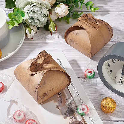 PandaHall Elite Foldable Creative Kraft Paper Box, Wedding Favor Boxes, Favour Box, Rectangle with Marble Pattern