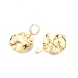 Brass Twist Flat Round Dangle Leverback Earrings for Women, Cadmium Free & Nickel Free & Lead Free