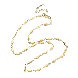 Ионное покрытие (IP) 304 ожерелья-цепочки из нержавеющей стали с ромбическими звеньями для женщин
