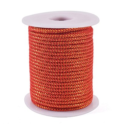 Round String Thread Polyester Cords, with Gold Wire
