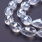 Transparent Glass Bead Strands, Faceted, Drop