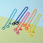 Personalized ABS Plastic Cable Chain Necklaces, Eyeglass Chains, Handbag Chains, with Plastic Lobster Claw Clasps and Resin Bear Pendants
