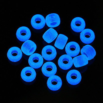 Perlas de plástico transparentes y luminosas, esmerilado, brillan en la oscuridad, barril