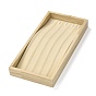 Rectangle Wood Jewelry Necklace Displays Trays, with Microfibre, for 5Pcs Necklace Show