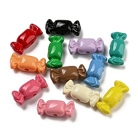 Opaque Baking Paint Acrylic Beads, Candy