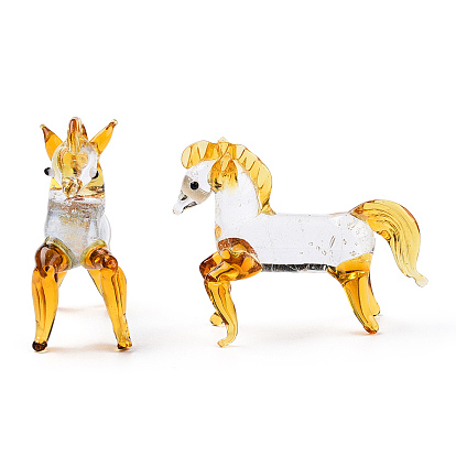 Hechos a mano decoraciones para el hogar de cristal de murano, 3d adornos de caballos para regalo