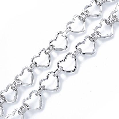 Corazón de latón con cadenas de eslabones octogonales, con carrete, sin cadmio y níque y plomo, sin soldar