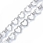 Corazón de latón con cadenas de eslabones octogonales, con carrete, sin cadmio y níque y plomo, sin soldar