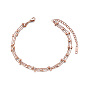 Bracelet de cheville multibrins en acier au titane, avec des chaînes de câble et des perles rondes (rallonges de chaîne de style aléatoire)