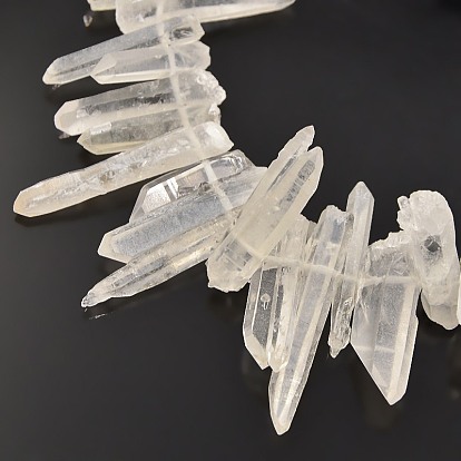 Natural Rough Quartz Crystal Bead Strands, Nuggets, 10~50x2~10mm, Hole: 1mm, about 15.4 inch ~17.3 inch