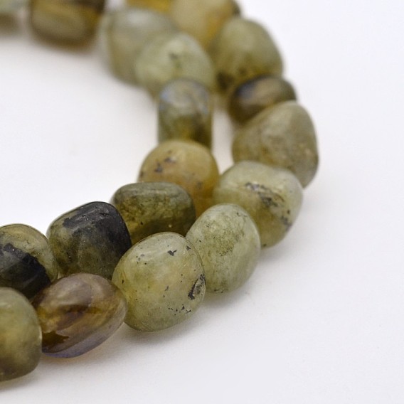 Labradorite naturelle rangées de perles, pierre tombée, 5~7mm, Trou: 5~7mm, environ 1 pouce