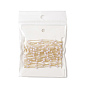 Cadenas de perlas de plástico hechas a mano, con cadenas de bordillo de latón chapado en cremallera, soldada, con papel de tarjetas