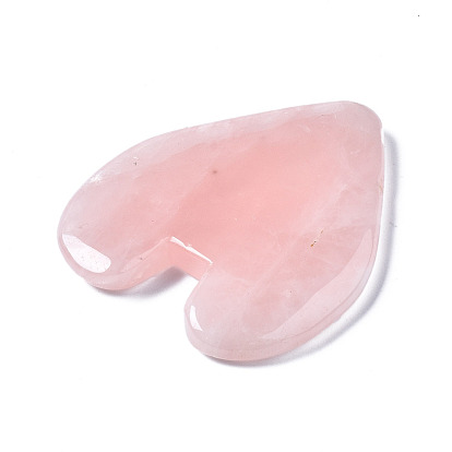 Натуральный розовый кварц сердце гуаша камень, инструмент для массажа со скребком гуа ша, для спа расслабляющий медитационный массаж