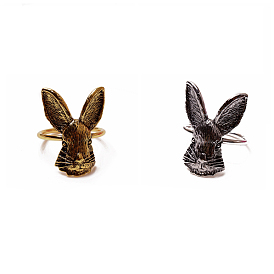 Easter Bunny Alloy Napkin Rings, Napkin Holder Adornment, Restaurant Daily Accessories