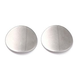 304 inox cabochons, plat rond