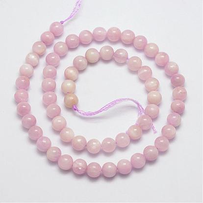 Kunzite naturelles brins de perles, perles de spodumène, ronde